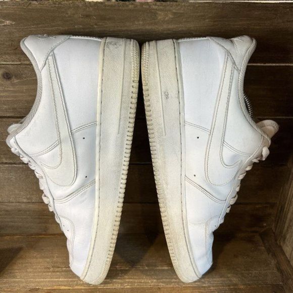 Mens Nike Air Force 1 '07 White Leather Basketball Shoes Sneakers Size 13‎ M GUC - Picture 4 of 6